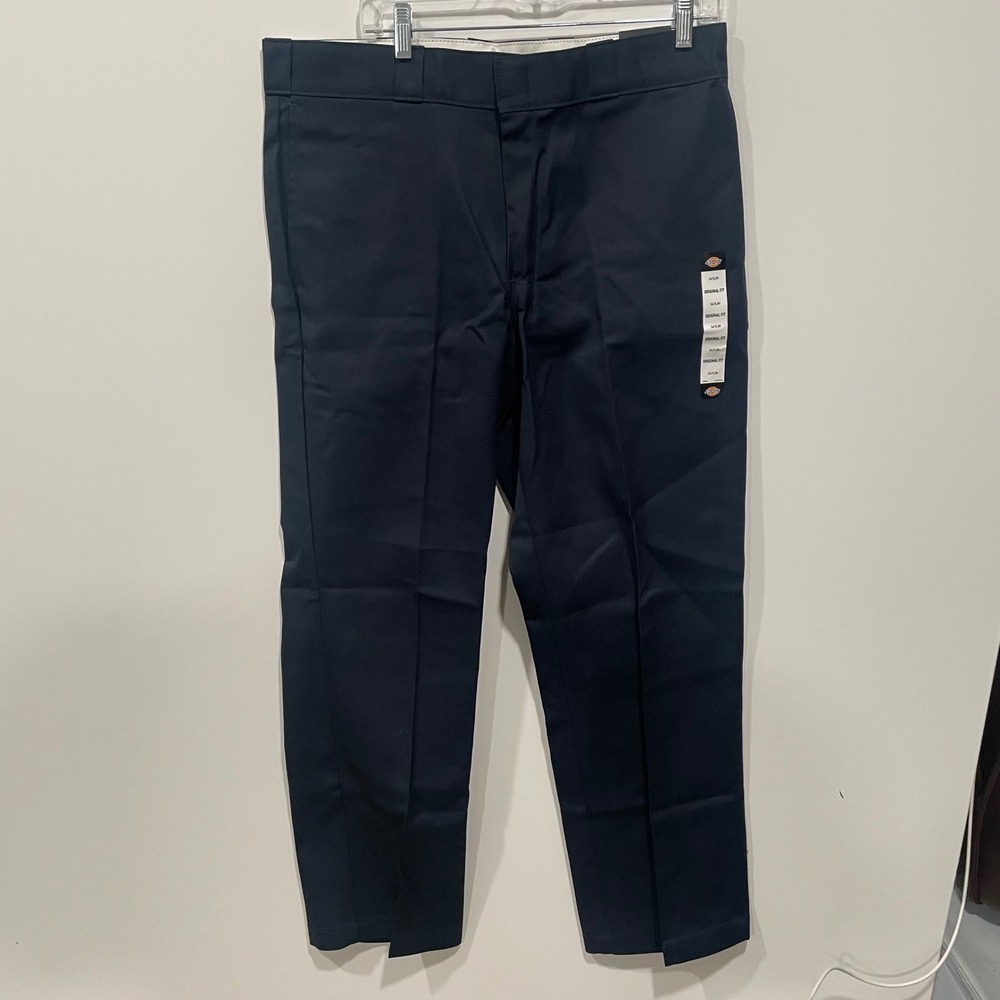 Dickies 874 Original‎ Fit Work Pants Navy Blue 36x30 Mens Flat Front